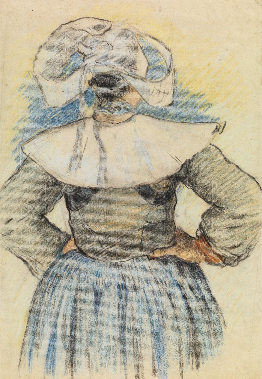 La Bretonne, Pont-Aven ca. 1886 (kridt på papir) af Paul Gauguin