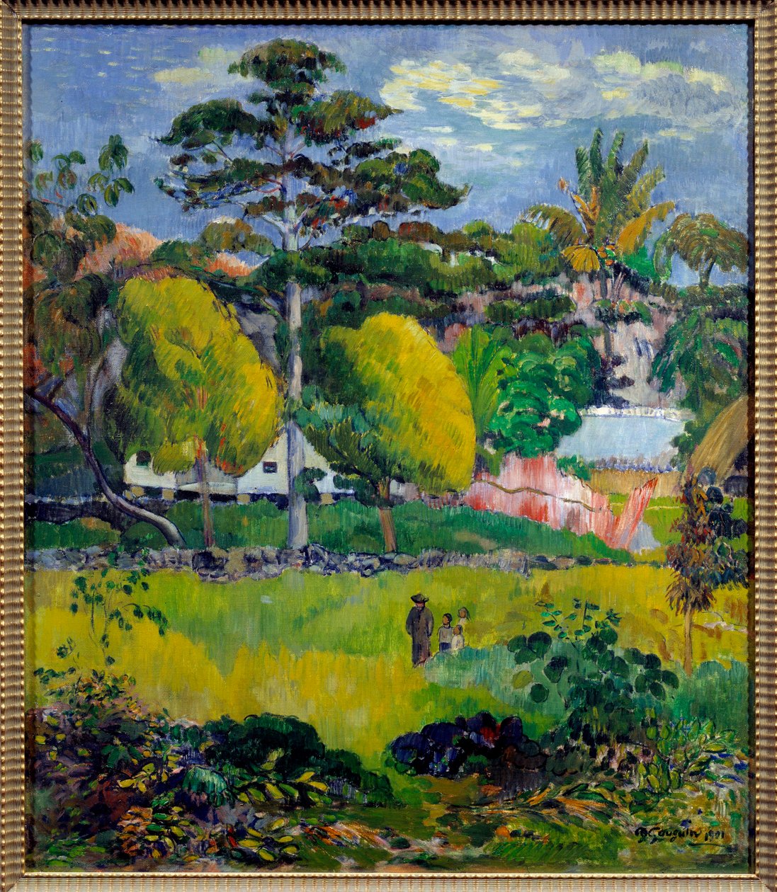 Landskab kan være Tahiti. Maleri af Paul Gauguin (1848-1903) 1901 søn. 0,76x0,65 m Paris, Musee de l