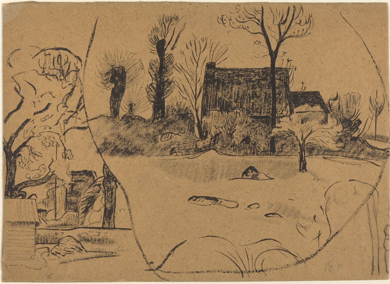 Landskab ved Pont-Aven af Paul Gauguin