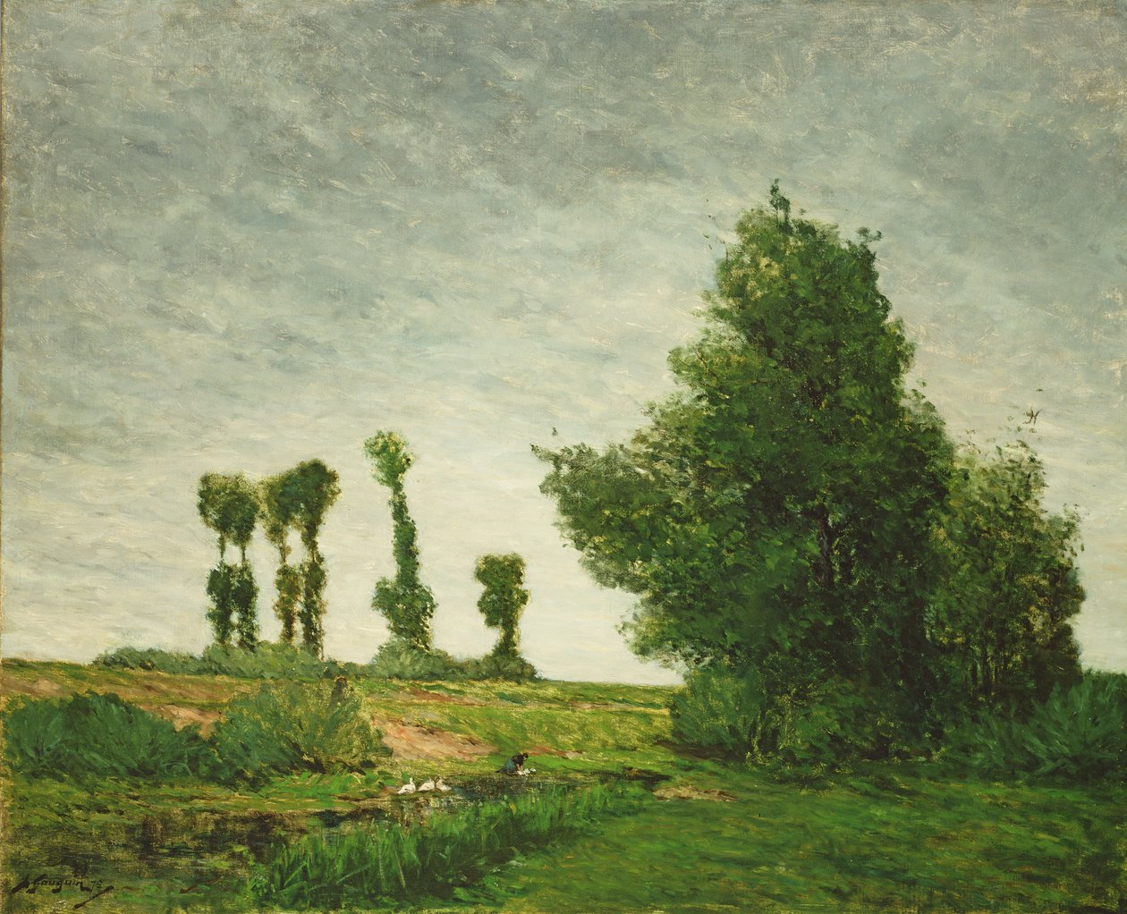 Landskab med poppel af Paul Gauguin