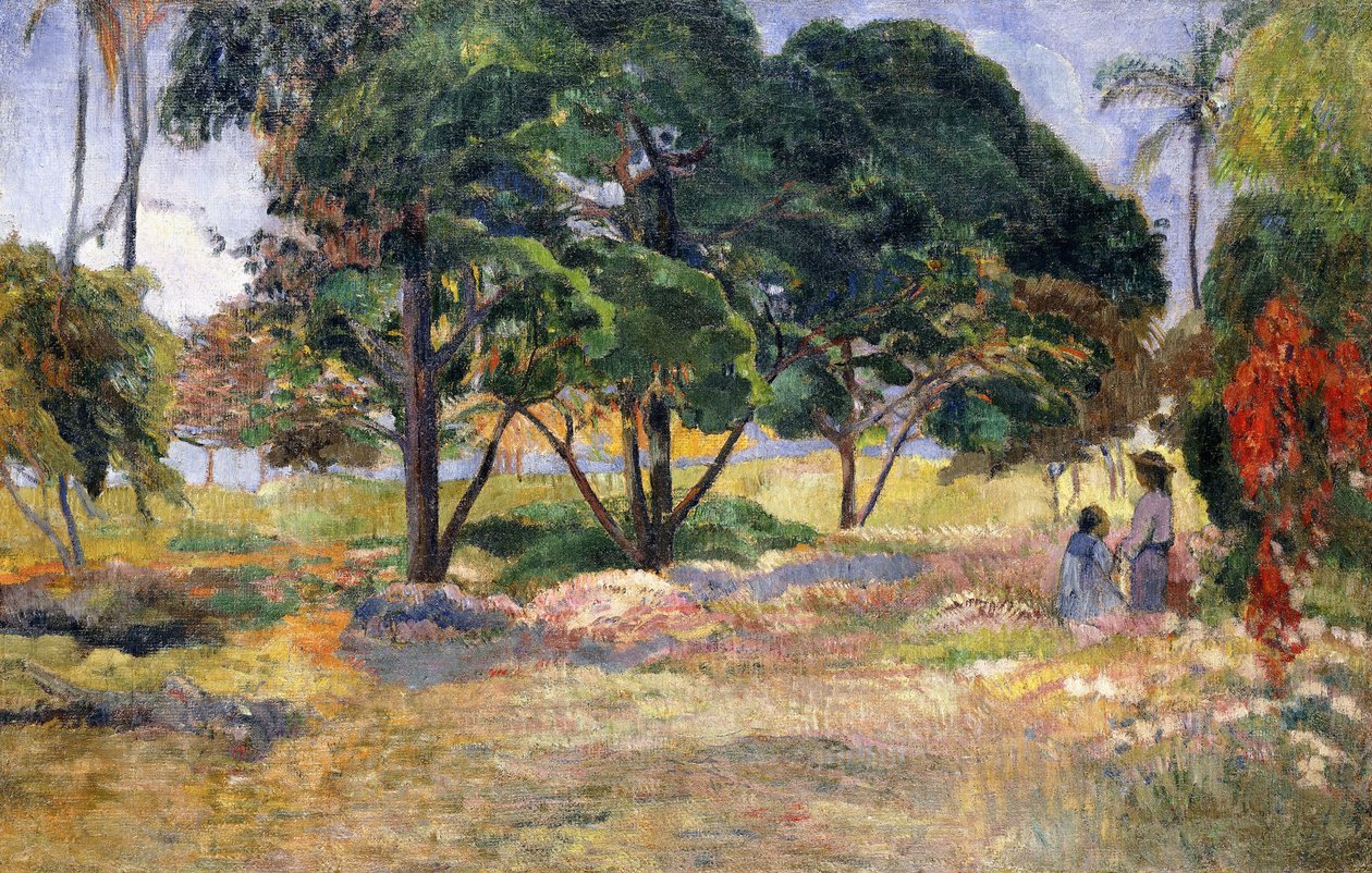 Landskab med tre træer, 1892 af Paul Gauguin