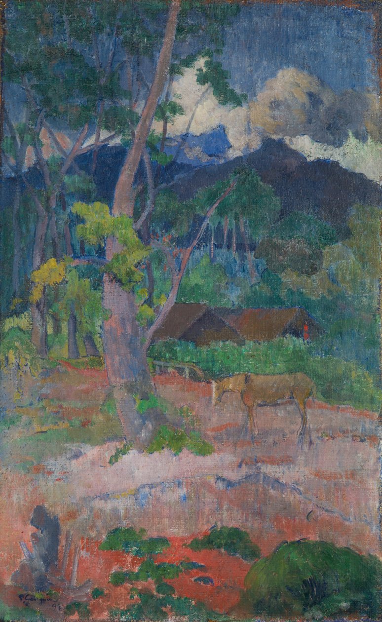 Landskab med en hest af Paul Gauguin