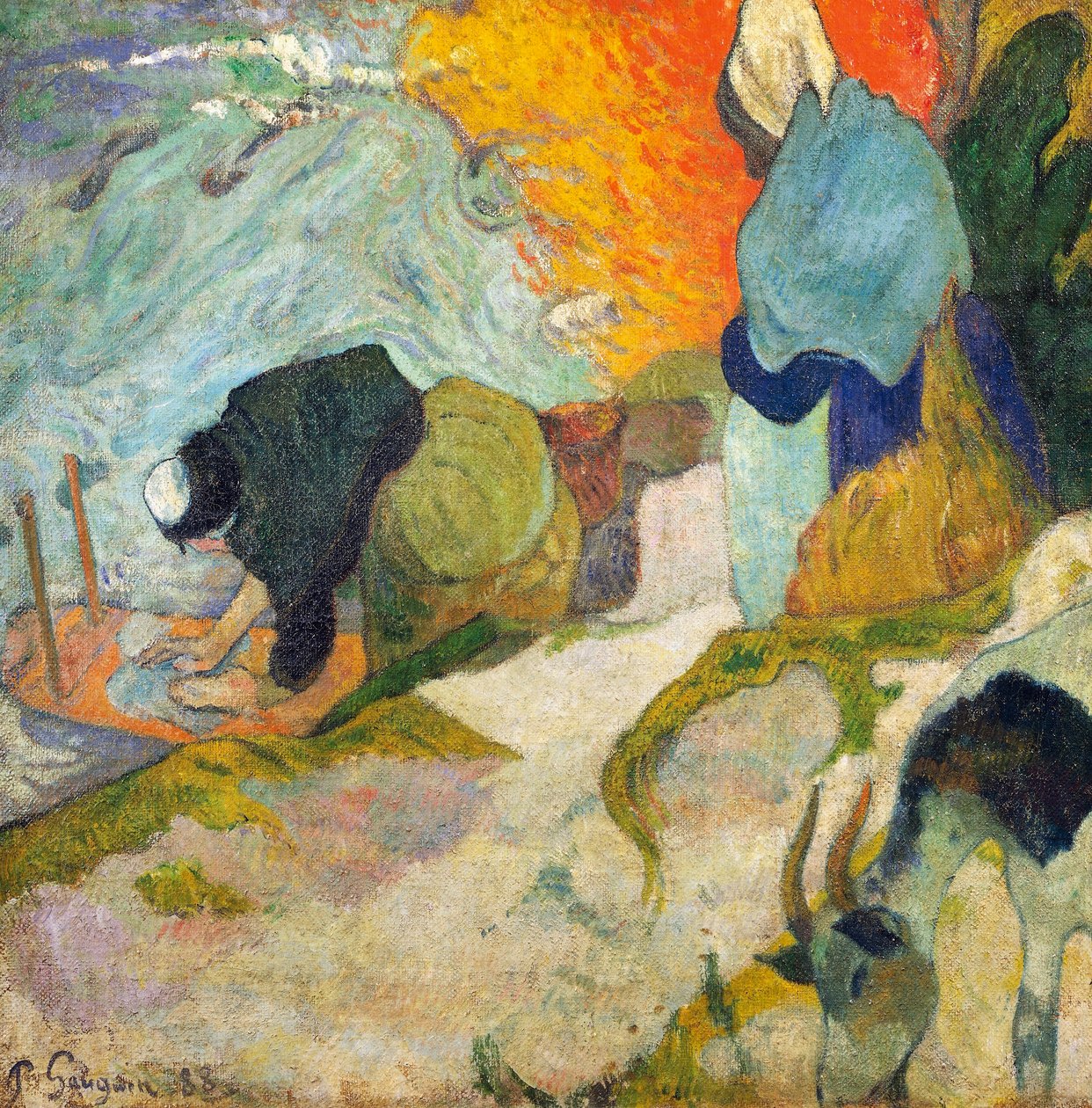 Laveuses à Arles (Vaskekvinder i Arles) 1888 (olie på lærred) af Paul Gauguin