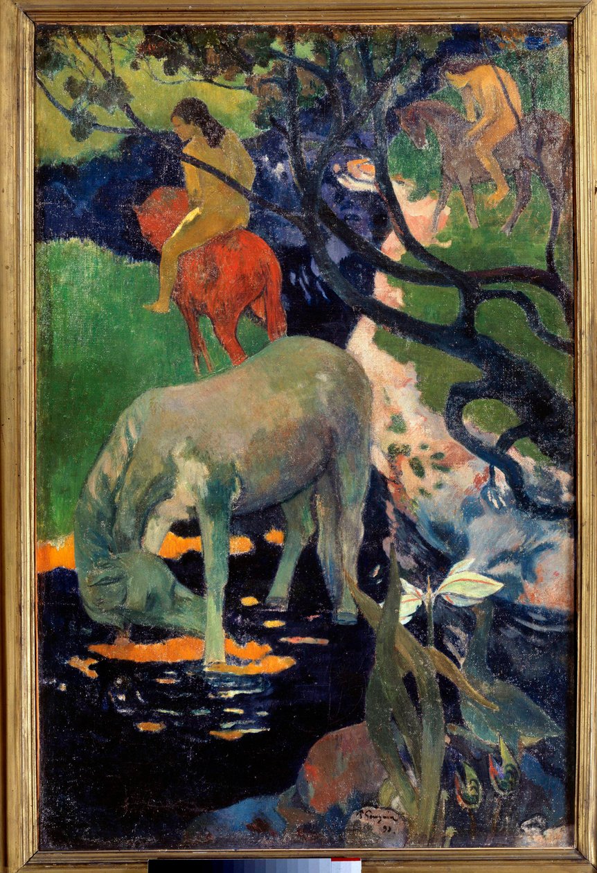 Le cheval blanc Maleri af Paul Gauguin (1848-1903) 1898 Søn. 1,4x0,91 m Paris, musee d