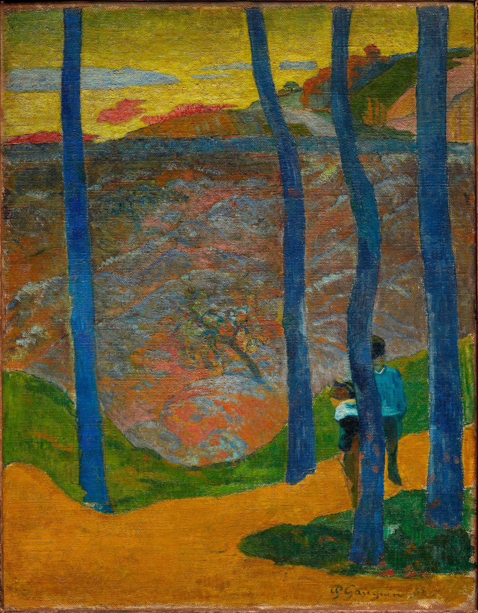 De blå træer. Du vil passere, den smukke. Blåtræer. Din tur vil komme, min skønhed!, 1888. af Paul Gauguin