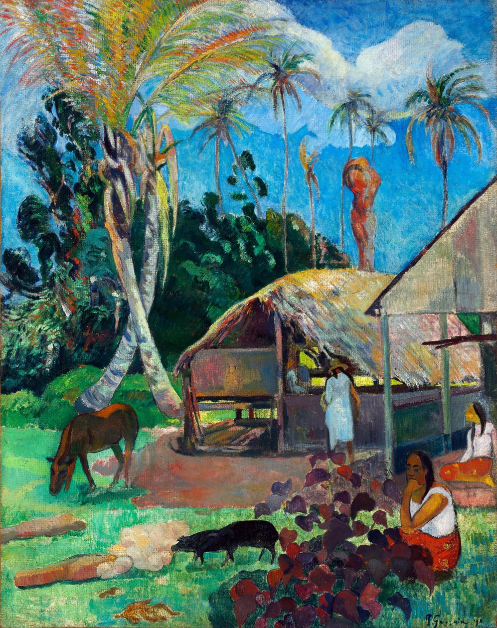 De sorte grise - De sorte svin - Gauguin, Paul Eugene Henri (1848-1903) - 1891 - Olie på lærred - 91x72 - Szepmuveszeti Muzeum, Budapest af Paul Gauguin