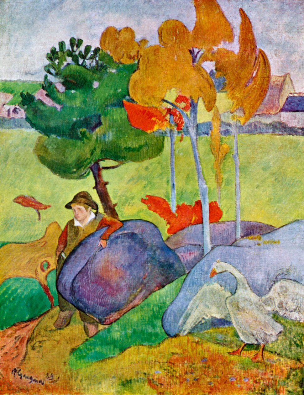 Lille bretonsk dreng med en gås, 1889 1939. af Paul Gauguin