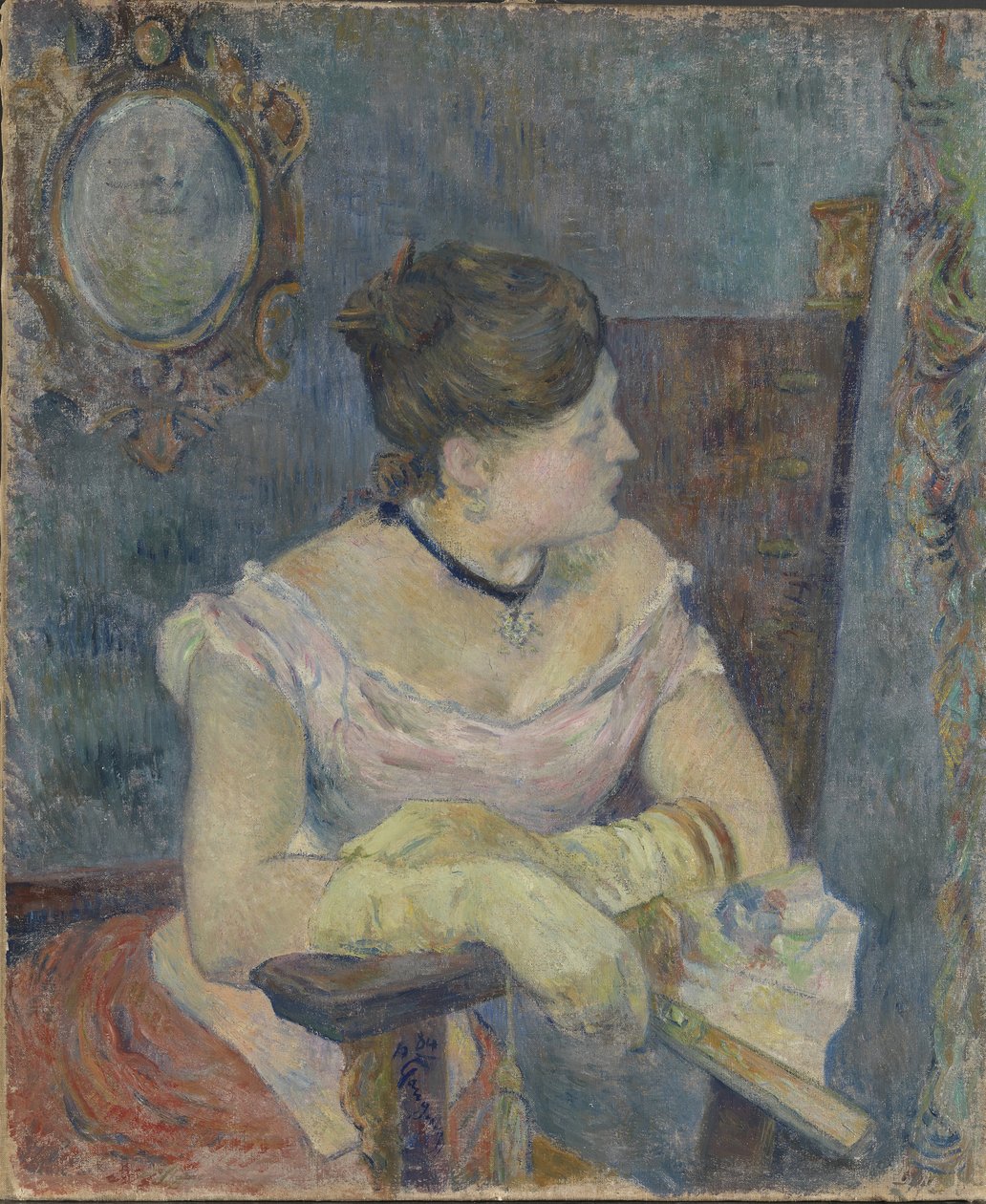 Madame Mette Gauguin i aftenkjole, 1884. af Paul Gauguin