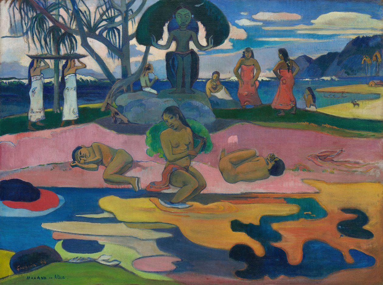 Mahana har betalt Guds dag, 1894. af Paul Gauguin