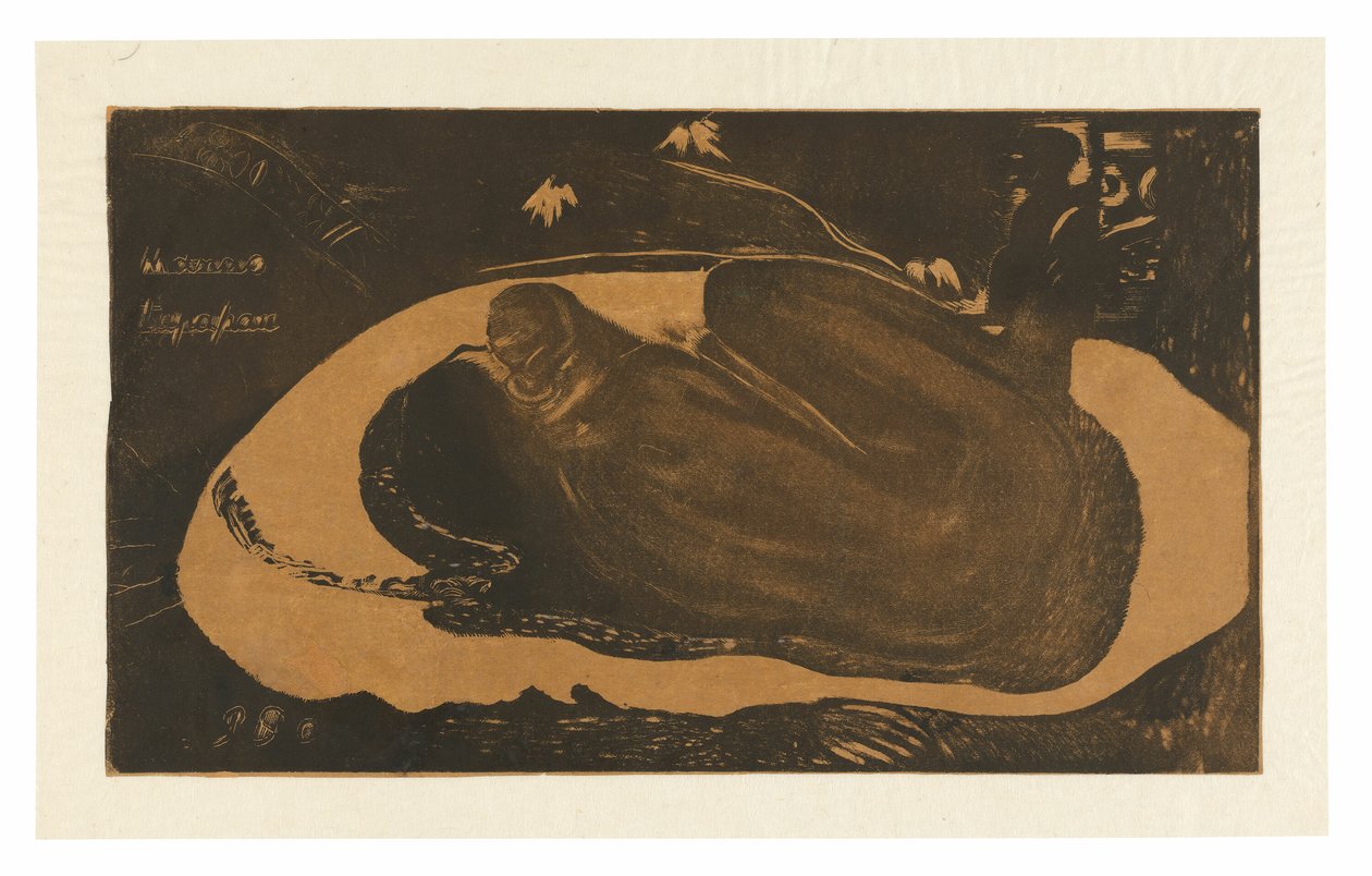 Manau tupapau (Hun tænker på spøgelset eller Spøgelset tænker på hende), fra Noa Noa-suiten af Paul Gauguin
