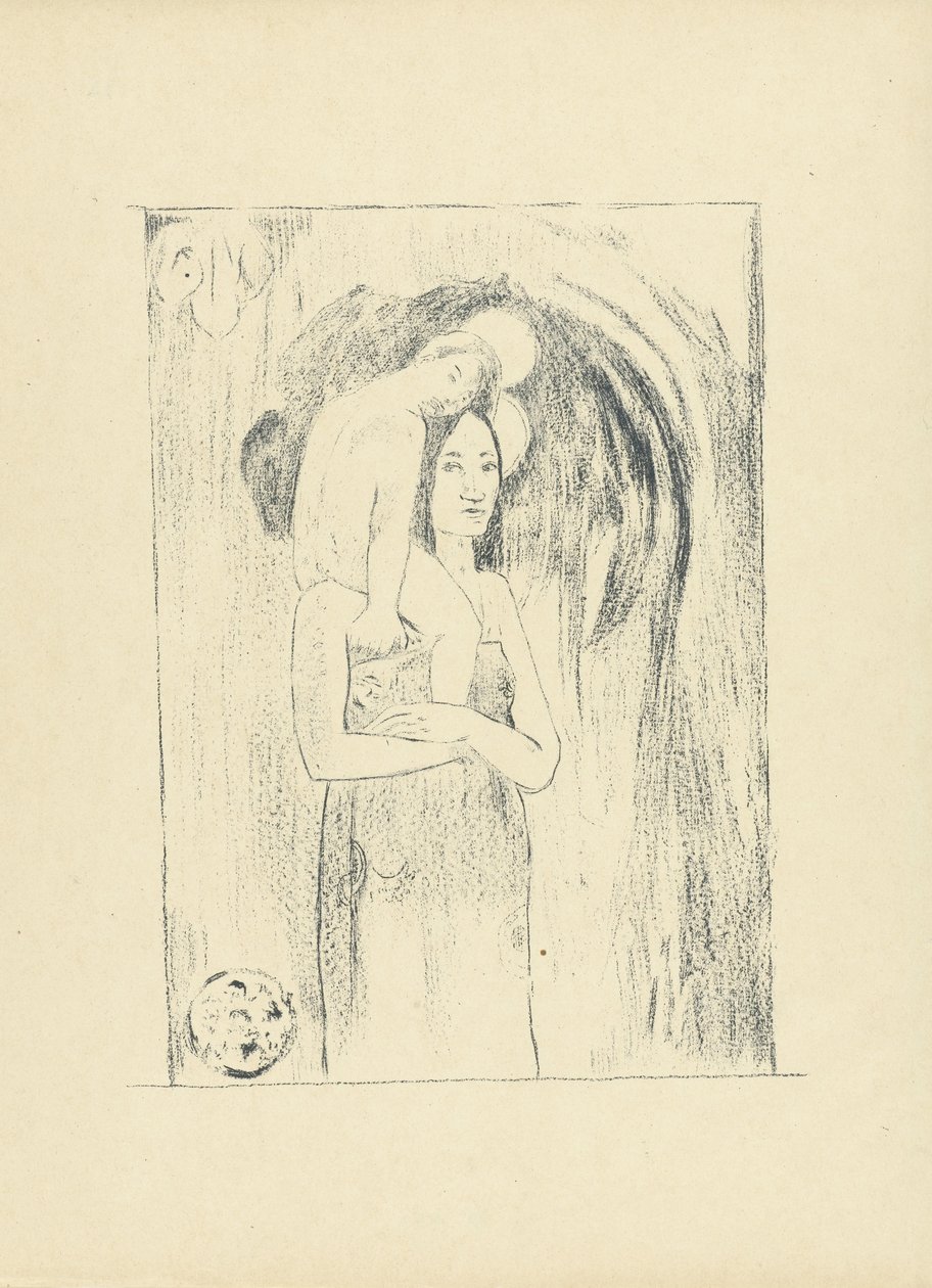 Maria sætter Kind Ja Orana Maria Jomfruen og Barnet The Trial (serietitel) af Paul Gauguin