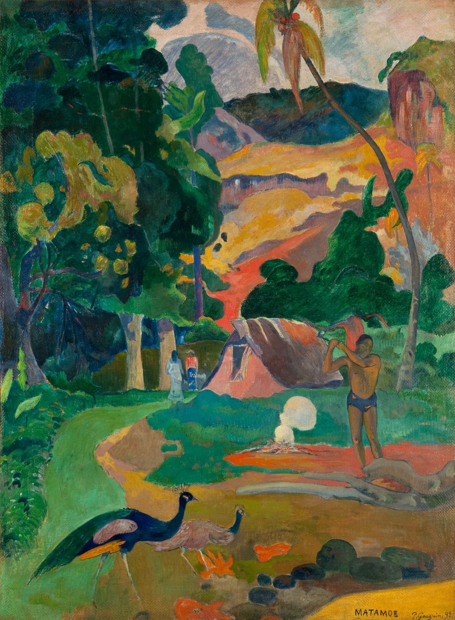 Matamoe eller, Landskab med Påfugle af Paul Gauguin
