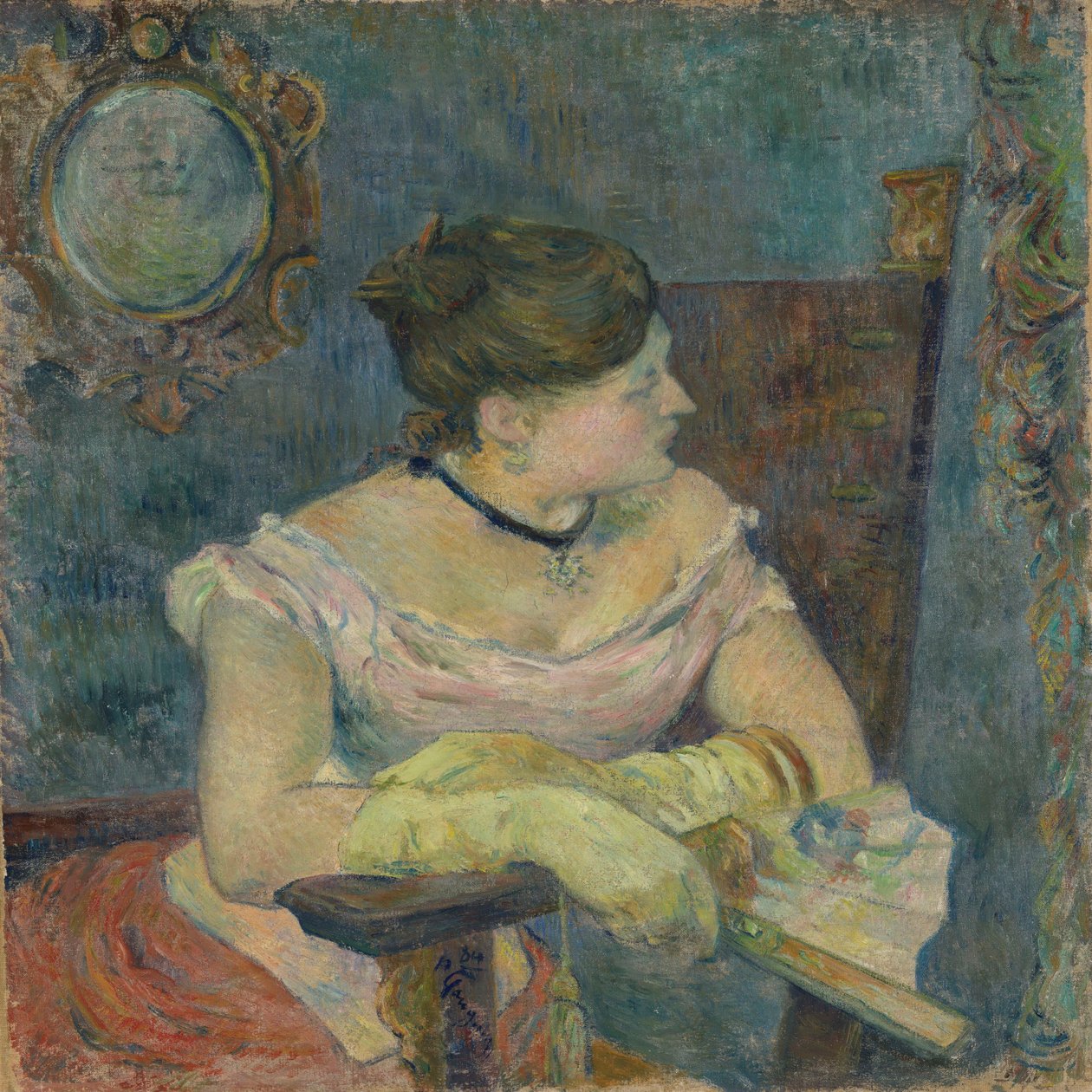 Mette Gauguin i aftenkjole af Paul Gauguin