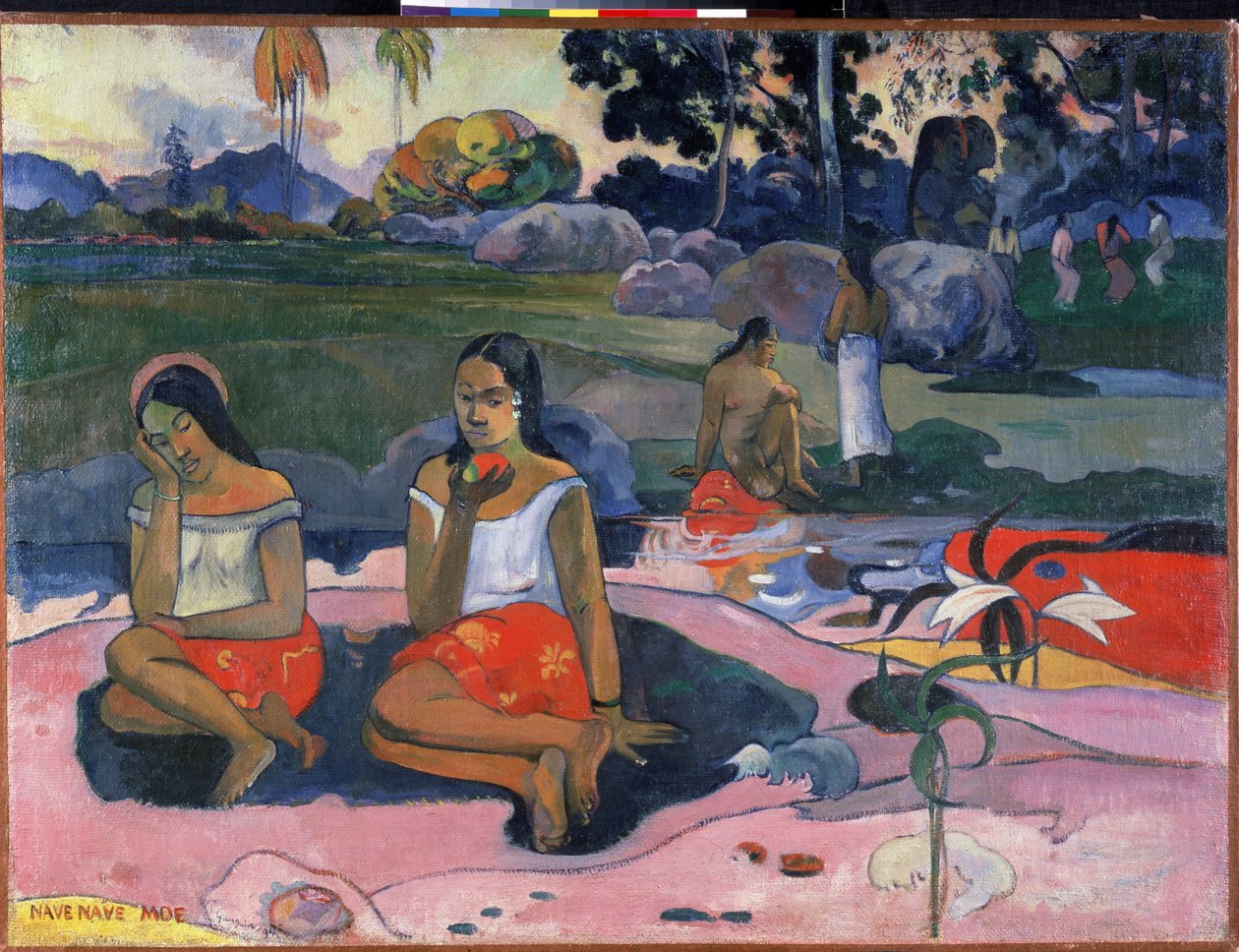 "Nave Nave Moe" (The Sacred Spring: Sweet Dreams) Maleri af Paul Gauguin (1848-1903) (Post-Impressionism) 1894 Dim. 73x98 cm Sankt Petersborg, museum for Eremitagen af Paul Gauguin