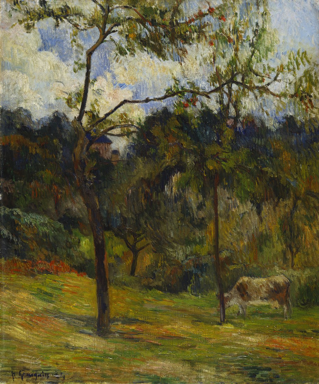 Normandy Landscape: Cow in a Meadow, 1884 af Paul Gauguin
