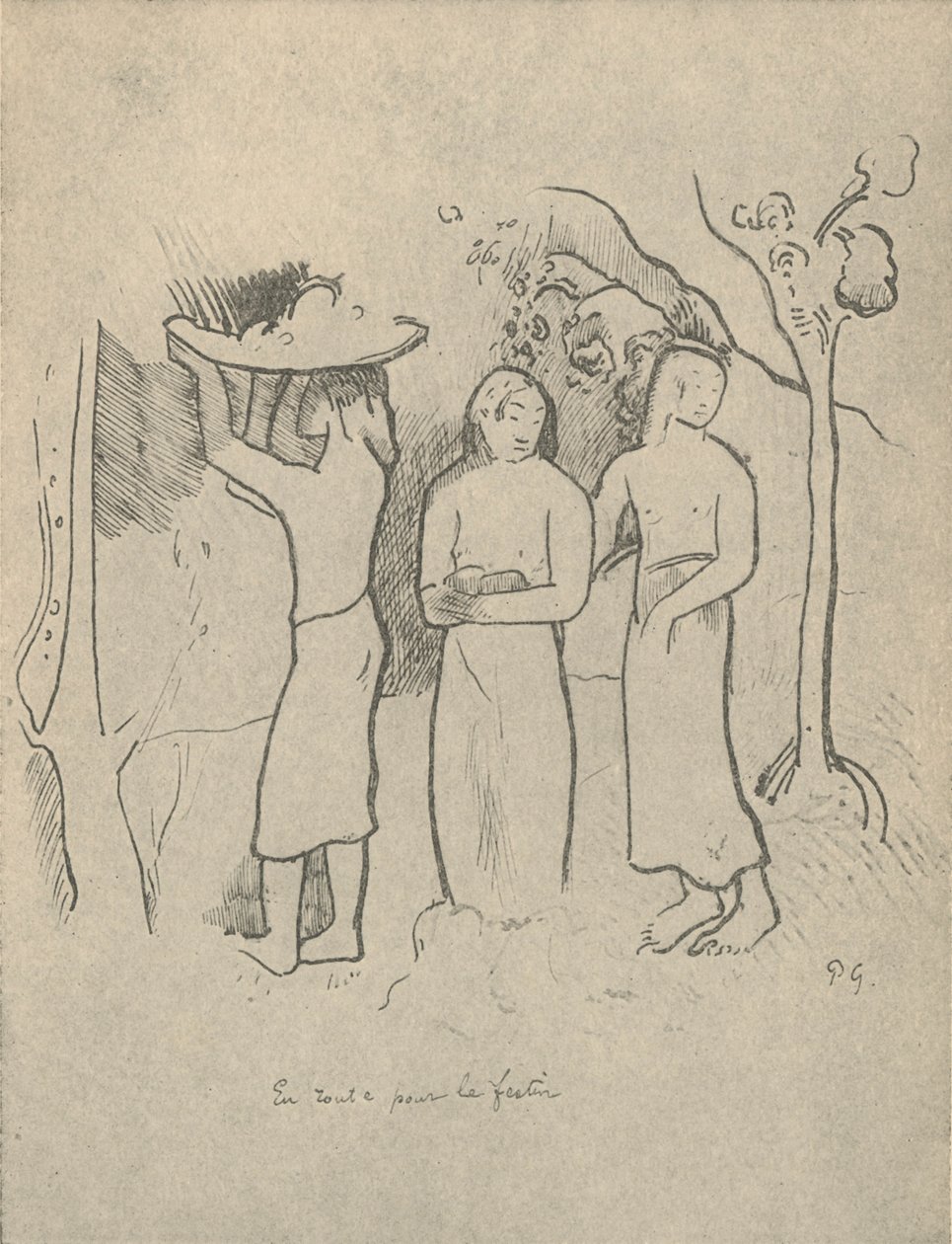 På vej til festen, 1936 af Paul Gauguin