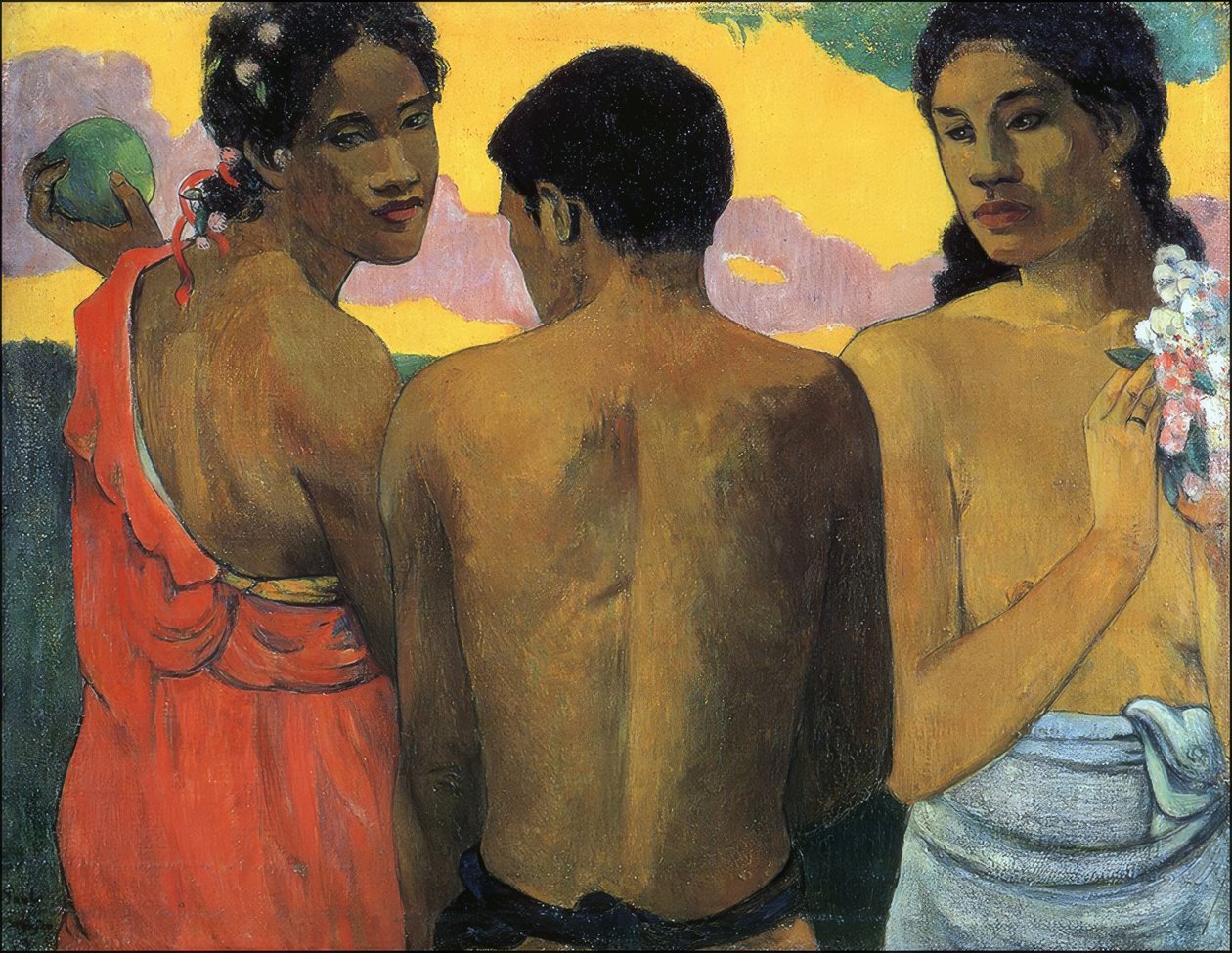 P. Gauguin, Tre Tahitianere af Paul Gauguin