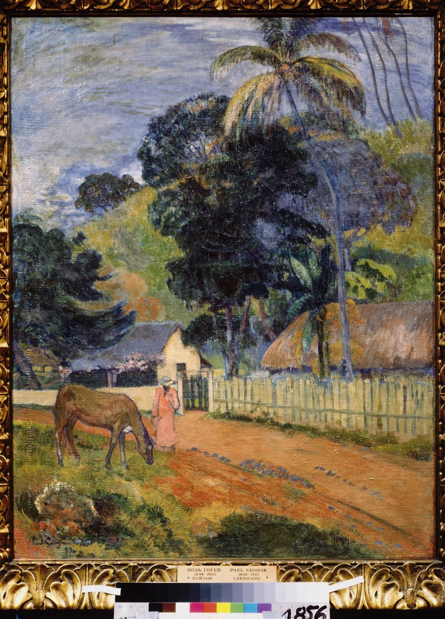 ""Landskab, en hest på vejen"" (Landskab. En hest på vej) Maleri af Paul Gauguin (1848-1903) 1899 Post-impressionisme Dim. 94x73 cm Pushkin Museum Moskva af Paul Gauguin