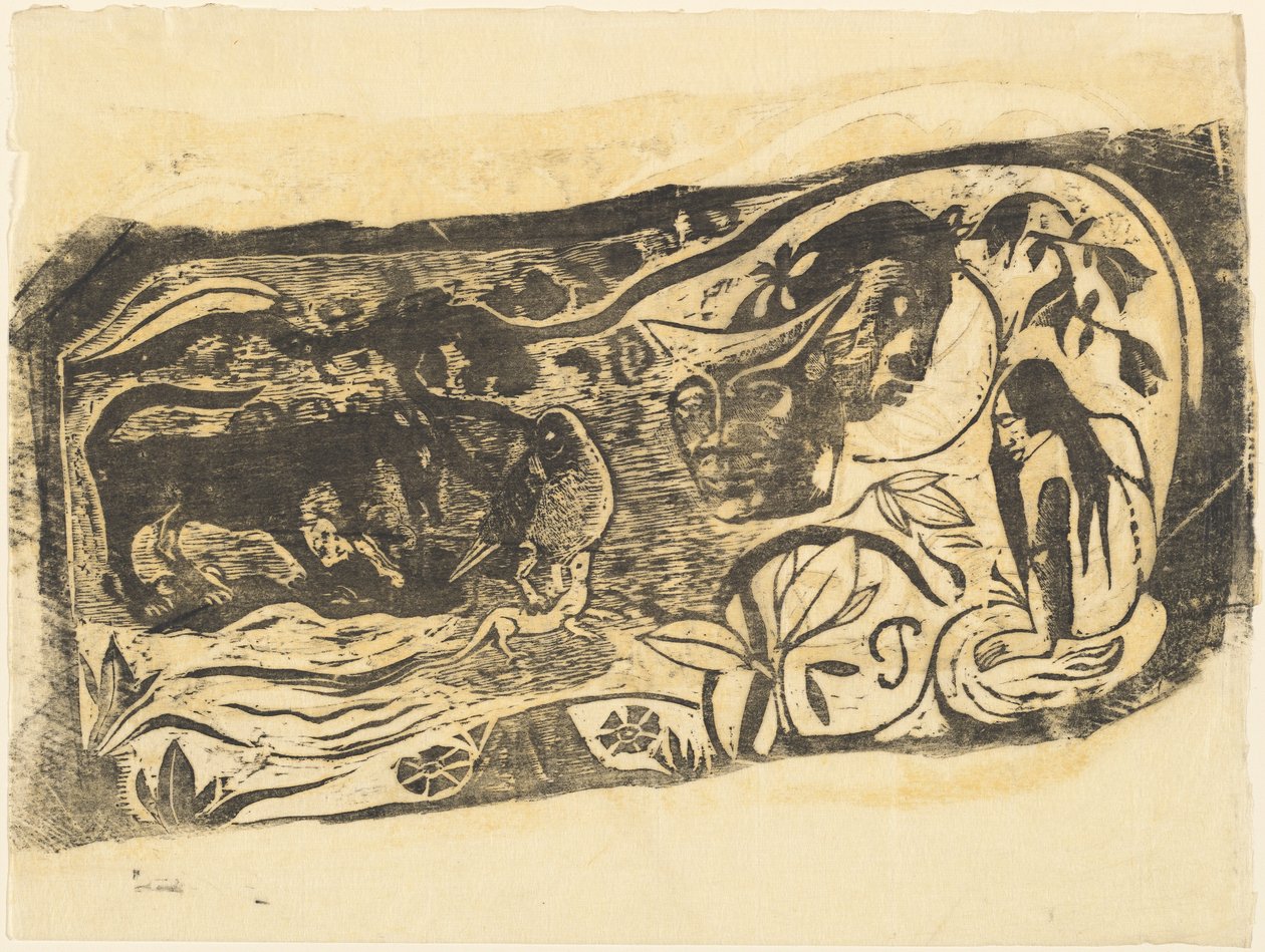 Tallerken med Hovedet af en Horned Devil (Planche au diable cornu) af Paul Gauguin