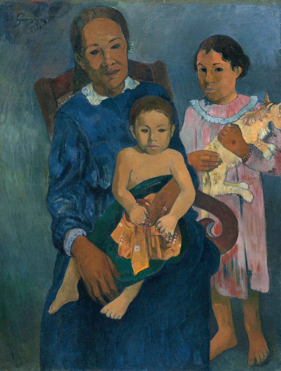 Polynesisk kvinde med børn, 1901. af Paul Gauguin