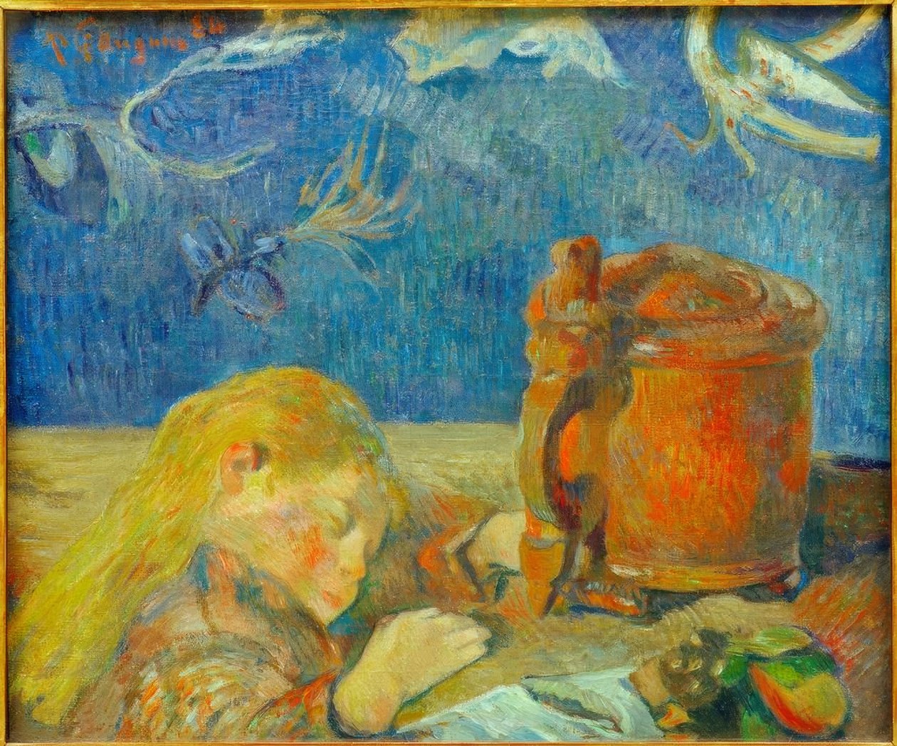 Portræt af Clovis Gauguin (Det sovende barn) af Paul Gauguin
