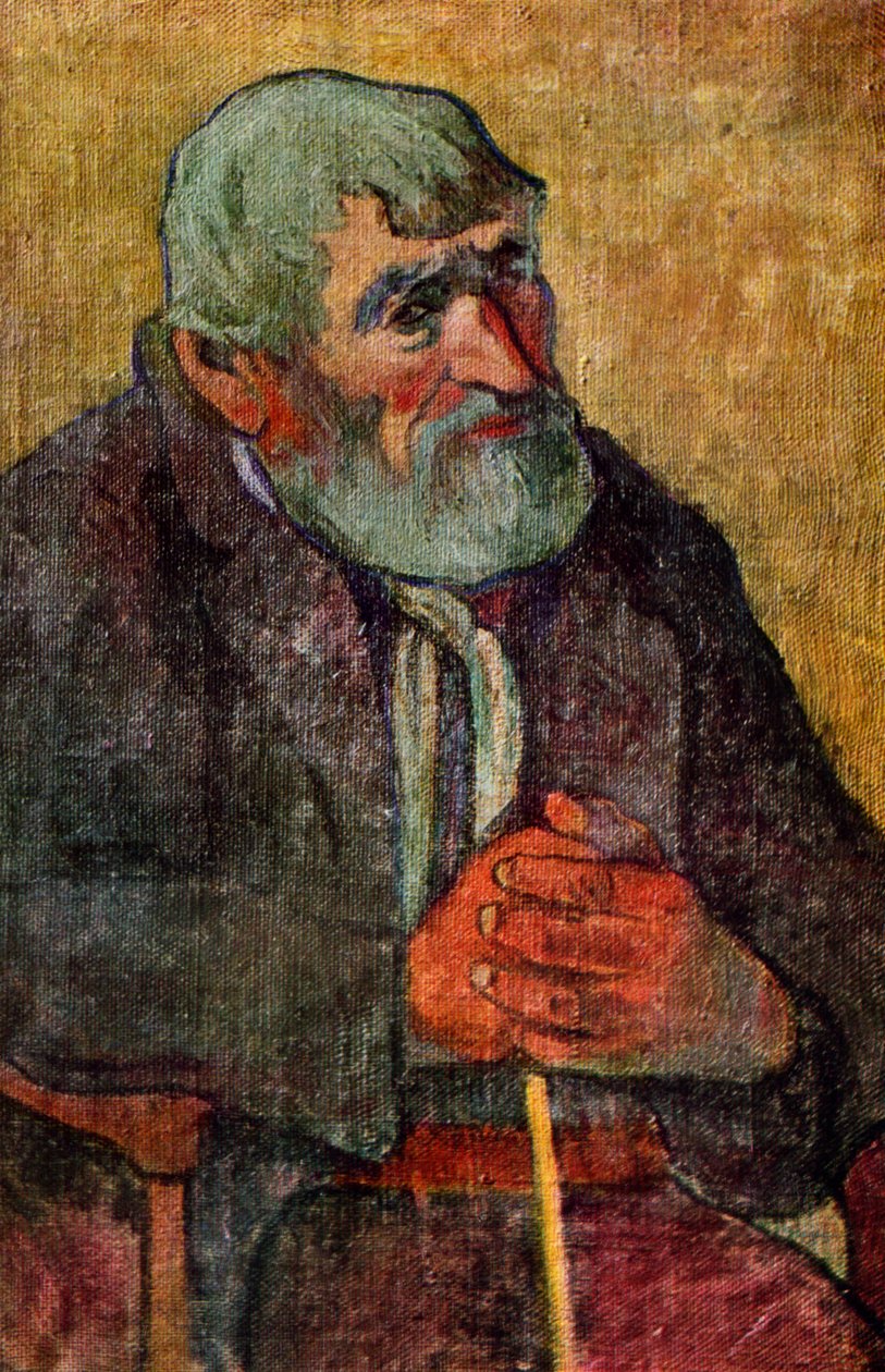 Portræt af en gammel mand med en pind, 1889-1890 1939. af Paul Gauguin