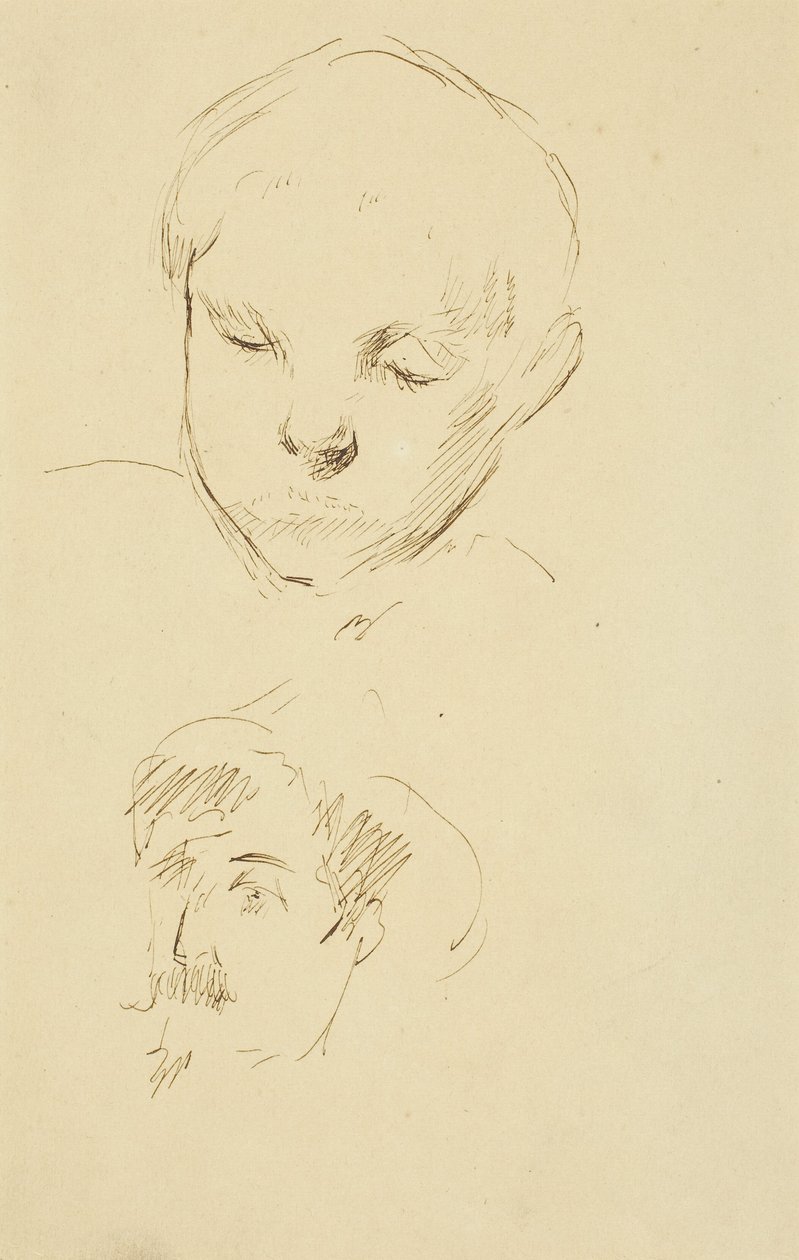 Profil af en dreng og selvportræt [recto] af Paul Gauguin