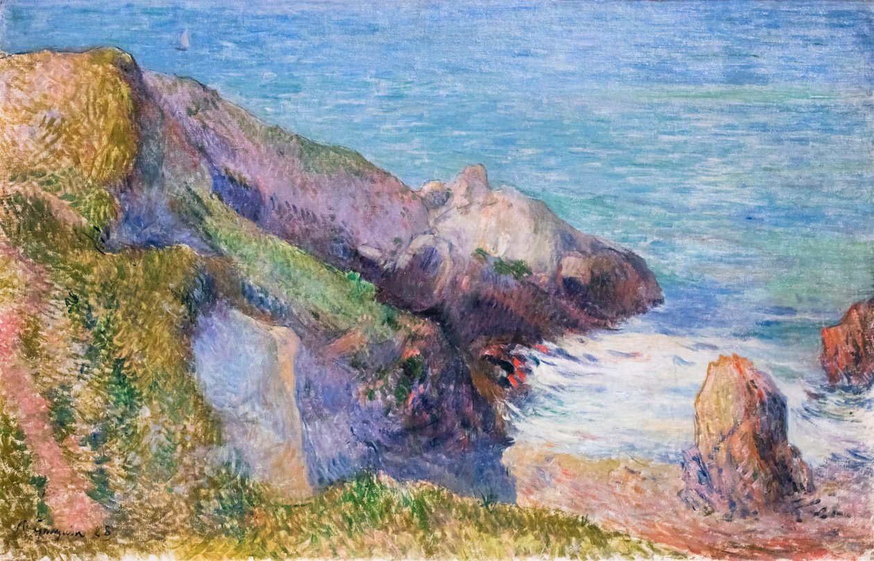 Klipper på Bretagnes kyst af Paul Gauguin