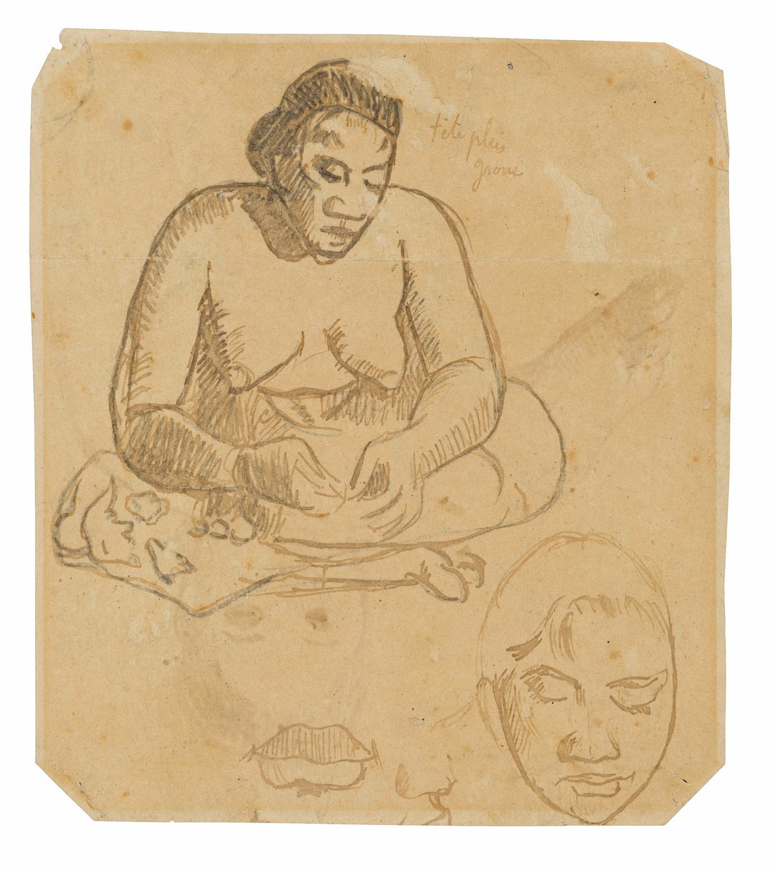 Siddende Tahitiansk kvinde (recto); Stående Tahitiansk kvinde (verso) af Paul Gauguin