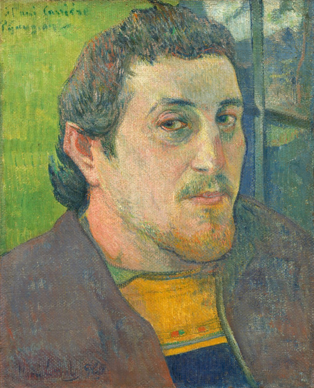 Selvportræt dedikeret til Carrière, 1888 eller 1889. af Paul Gauguin