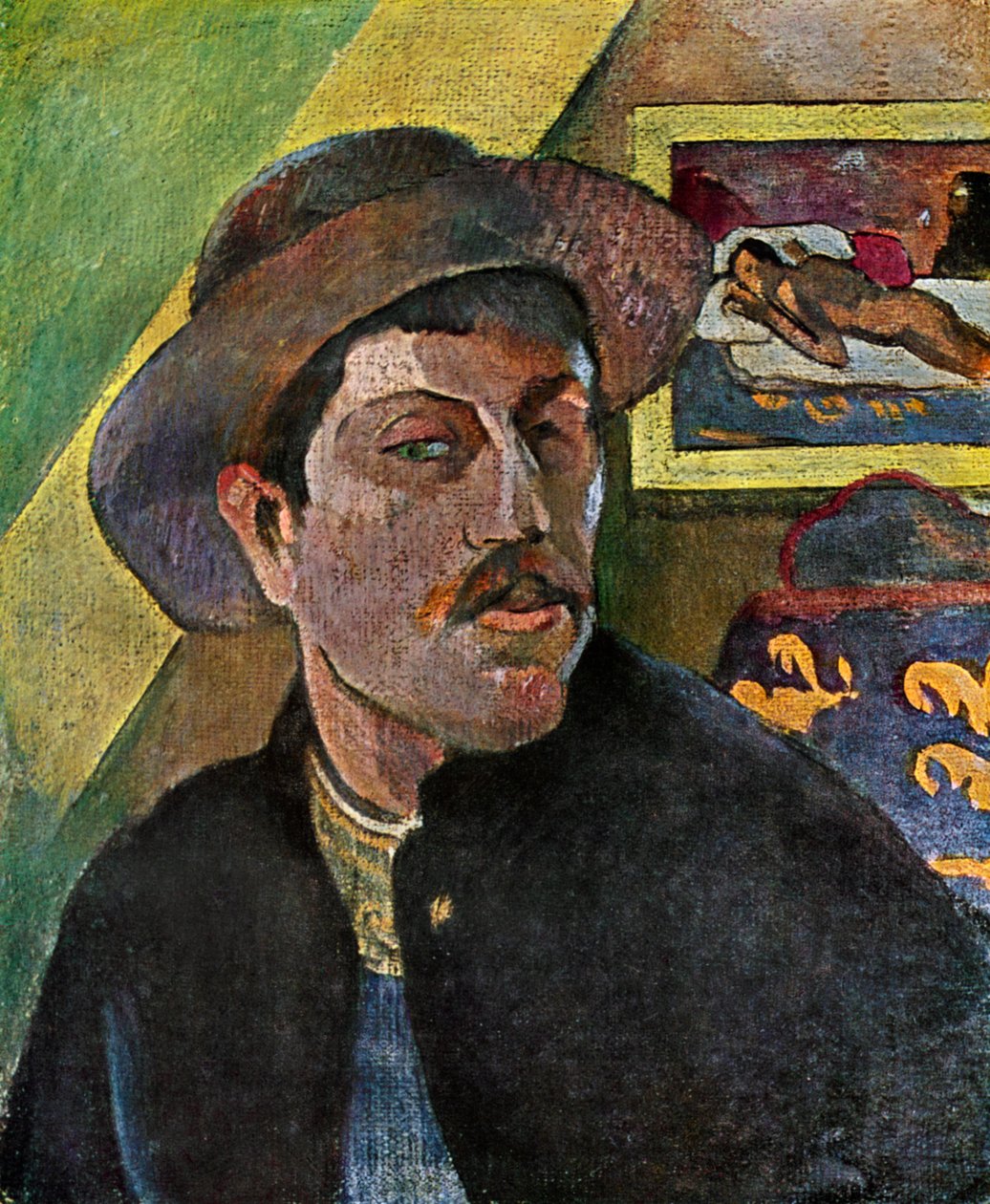 Selvportræt i en hat, 1893-1894 1939. af Paul Gauguin