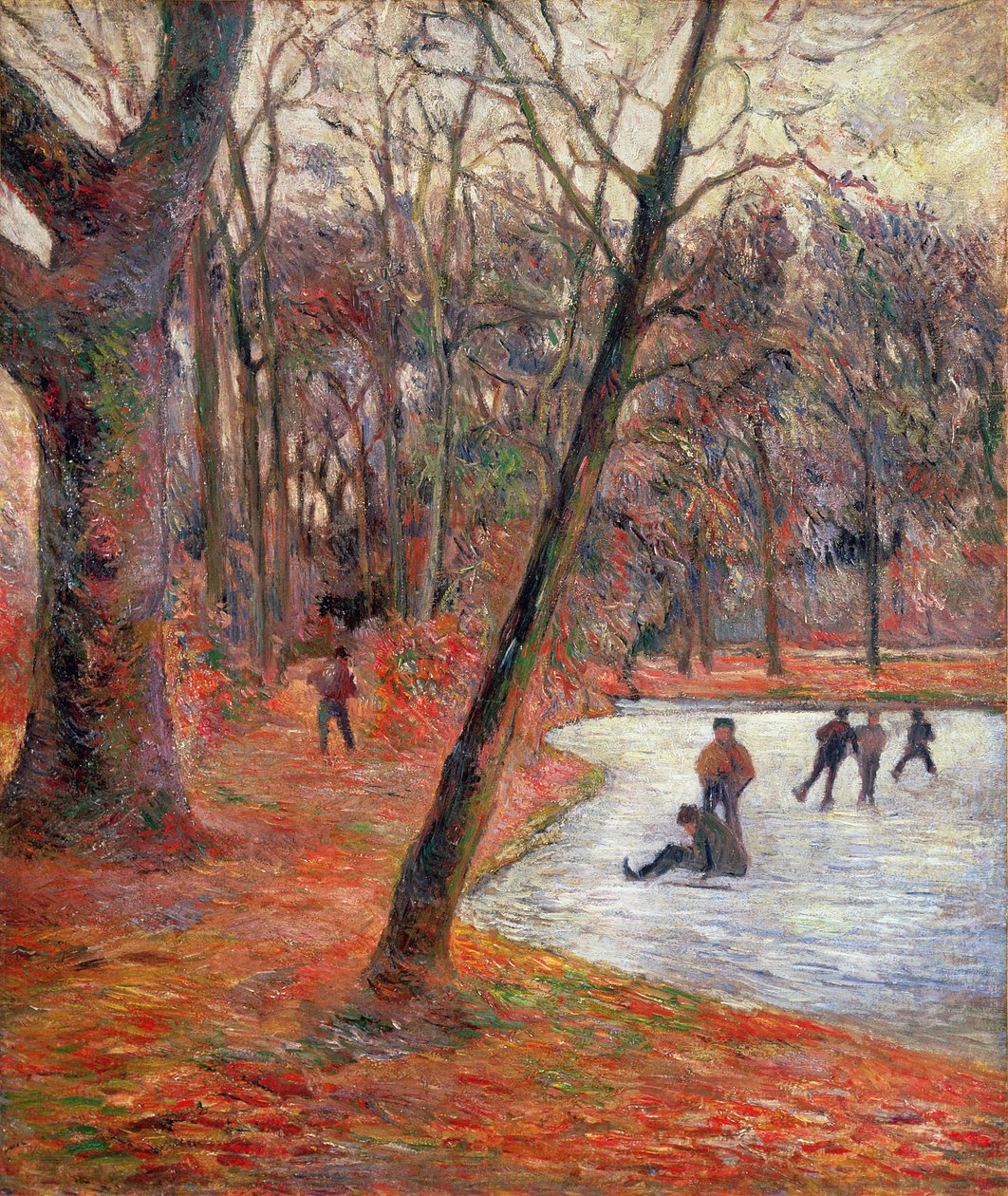 Skaters in Frederiksberg Park af Paul Gauguin
