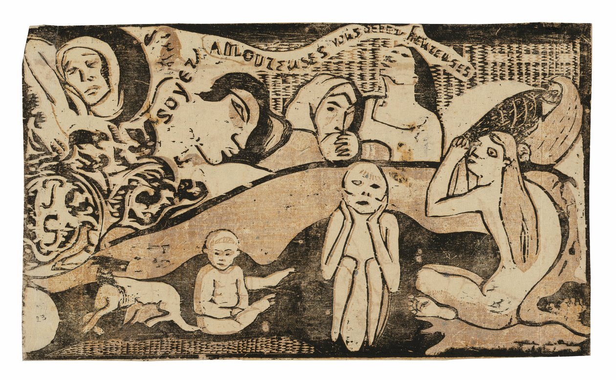 Love, and You Will Be Happy, fra Suite of Late Wood-Block Prints af Paul Gauguin