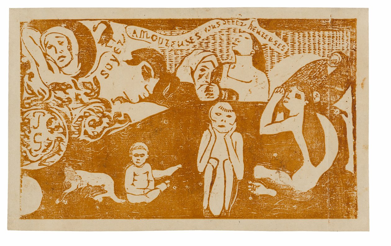 Love, and You Will Be Happy, fra Suite of Late Wood-Block Prints af Paul Gauguin