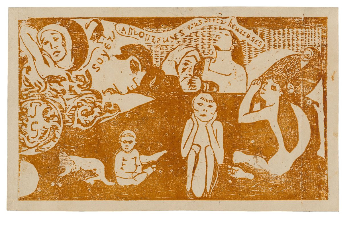 Love, and You Will Be Happy, fra Suite of Late Wood-Block Prints af Paul Gauguin