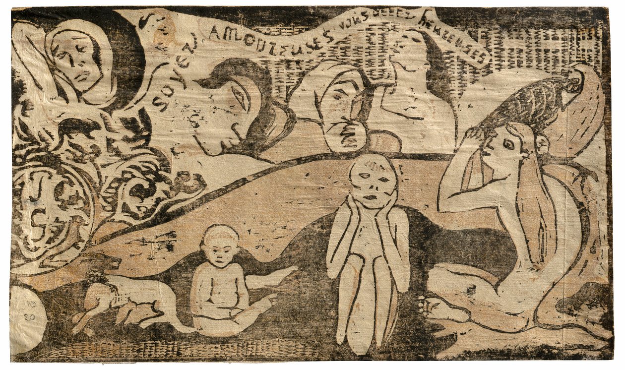 Love, and You Will Be Happy, fra Suite of Late Wood-Block Prints af Paul Gauguin