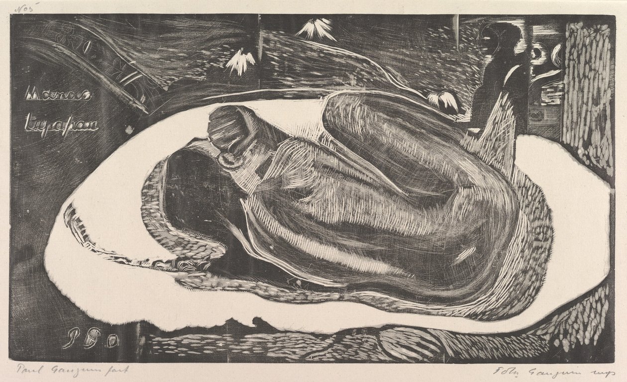 Spirit of the Dead ser på Manao Tupapau, fra Duft Noa Noa, 1893-94. af Paul Gauguin