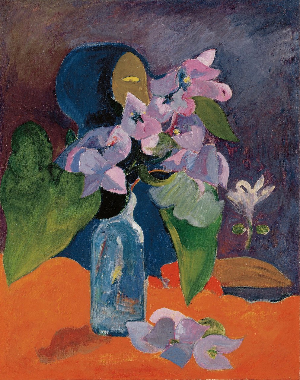 Stilleben med blomster og idol af Gauguin, Paul Eugene Henri (1848-1903). Olie på lærred, ca 1892, Mål: 40,3x32. Kunsthaus Zuerich af Paul Gauguin