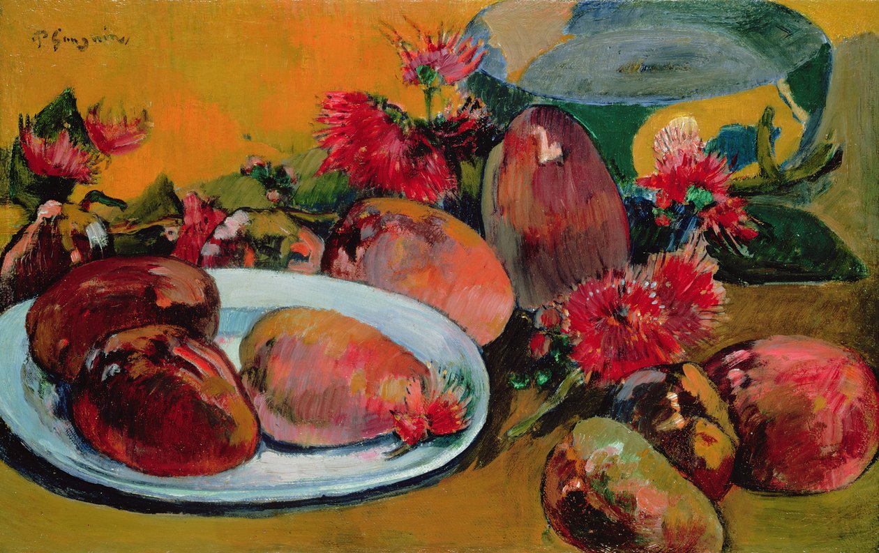 Stilleben med mangoer af Paul Gauguin