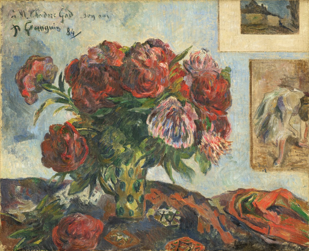 Stilleben med pæoner af Paul Gauguin