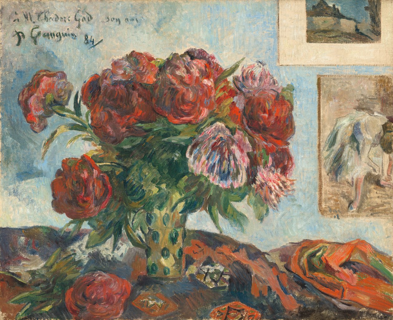 Stilleben med pæoner, 1884. af Paul Gauguin