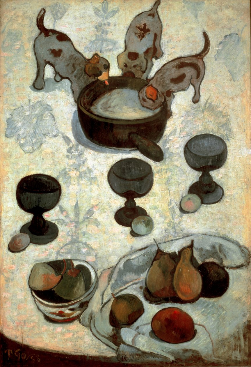 Stilleben med tre hvalpe af Paul Gauguin