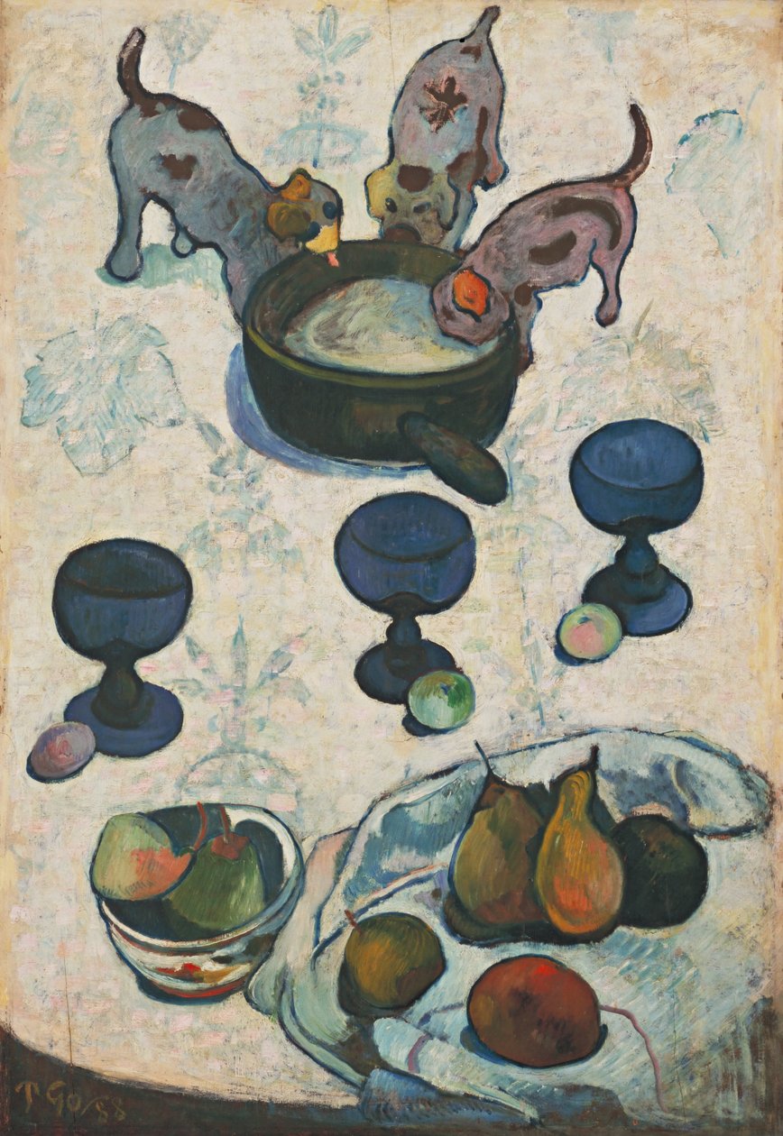 Stilleben med tre hvalpe af Paul Gauguin