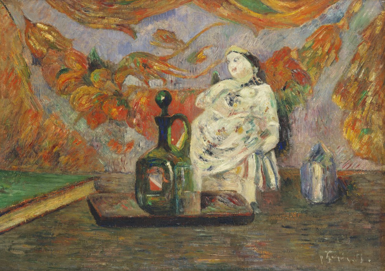Stilleben med en keramisk figur af Paul Gauguin
