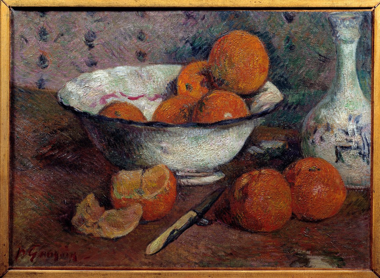 Stilleben med appelsiner. Maleri af Paul Gauguin (1848 - 1903), ca. 1880. Olie på lærred. Mål: 0,33 X 0,46 m. Rennes, Museum of Fine Arts af Paul Gauguin
