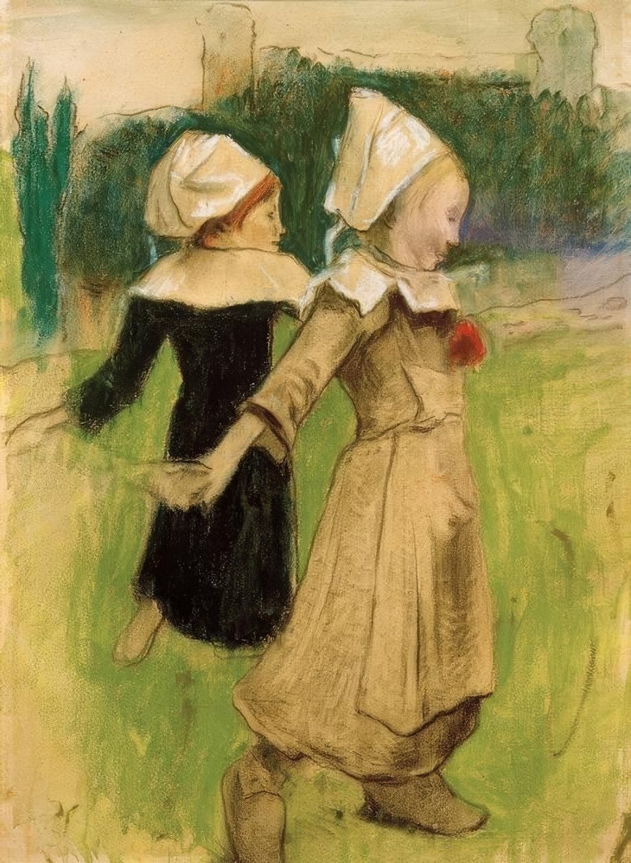 Undersøgelse for: bretonske piger, der danser, Pont– Aven) af Paul Gauguin