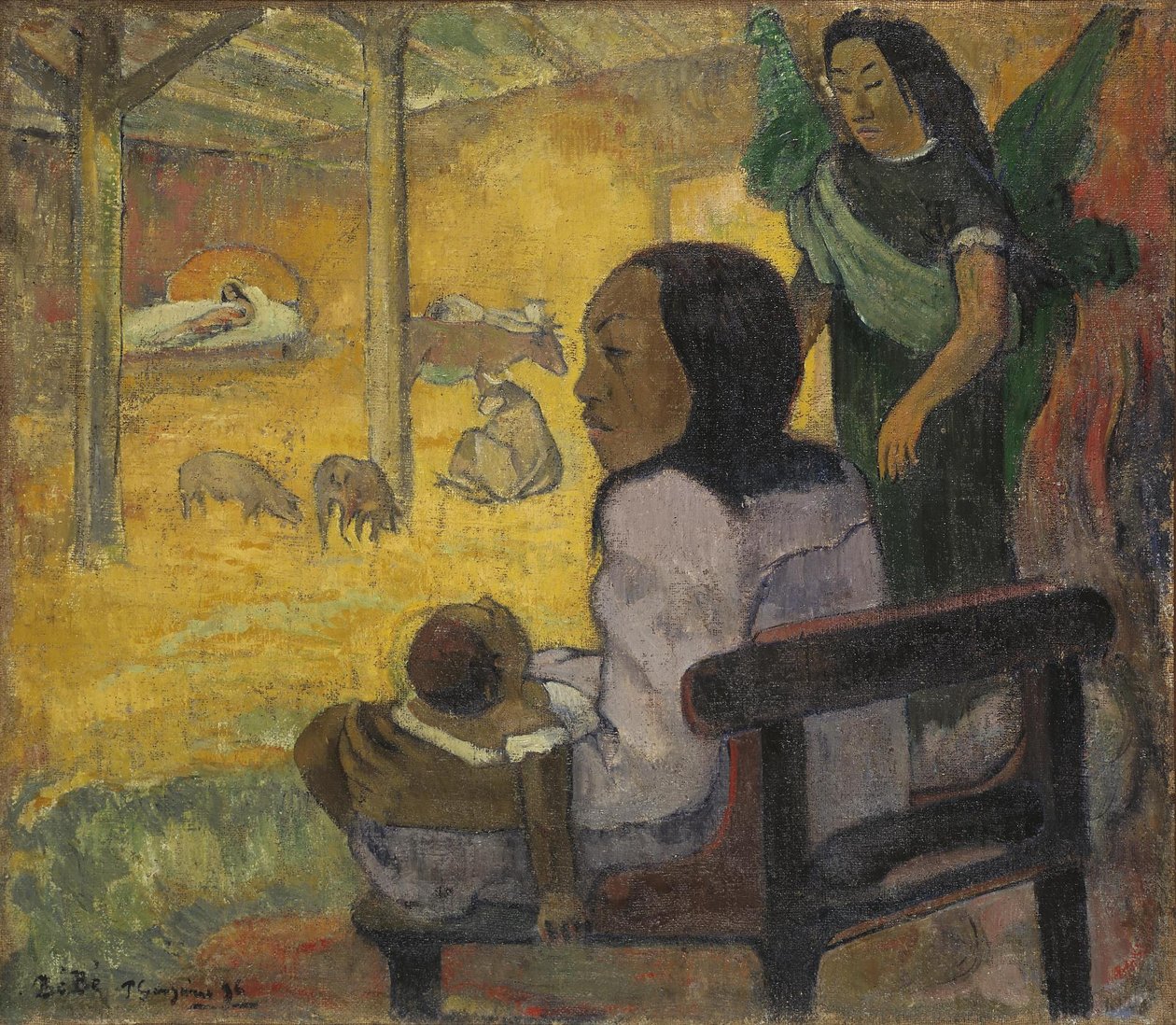 Tahitiansk: Bé bé (Pēpe) Be Be (Fødslen) af Paul Gauguin