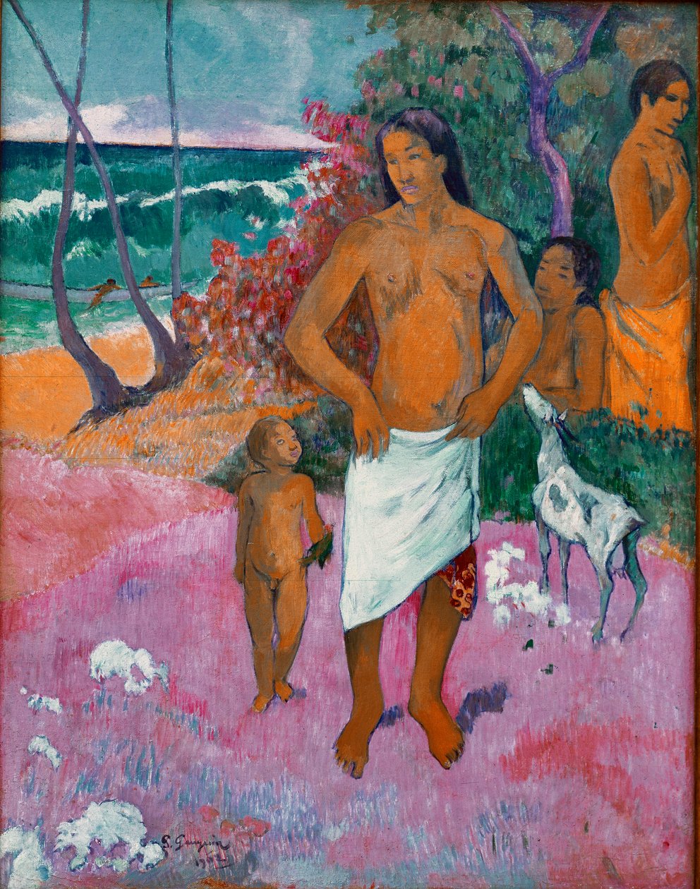 Tahitiansk familiemaleri af Paul Gauguin (1848-1903) 1902 Dim. 73x92 cm New York, privat samling af Paul Gauguin