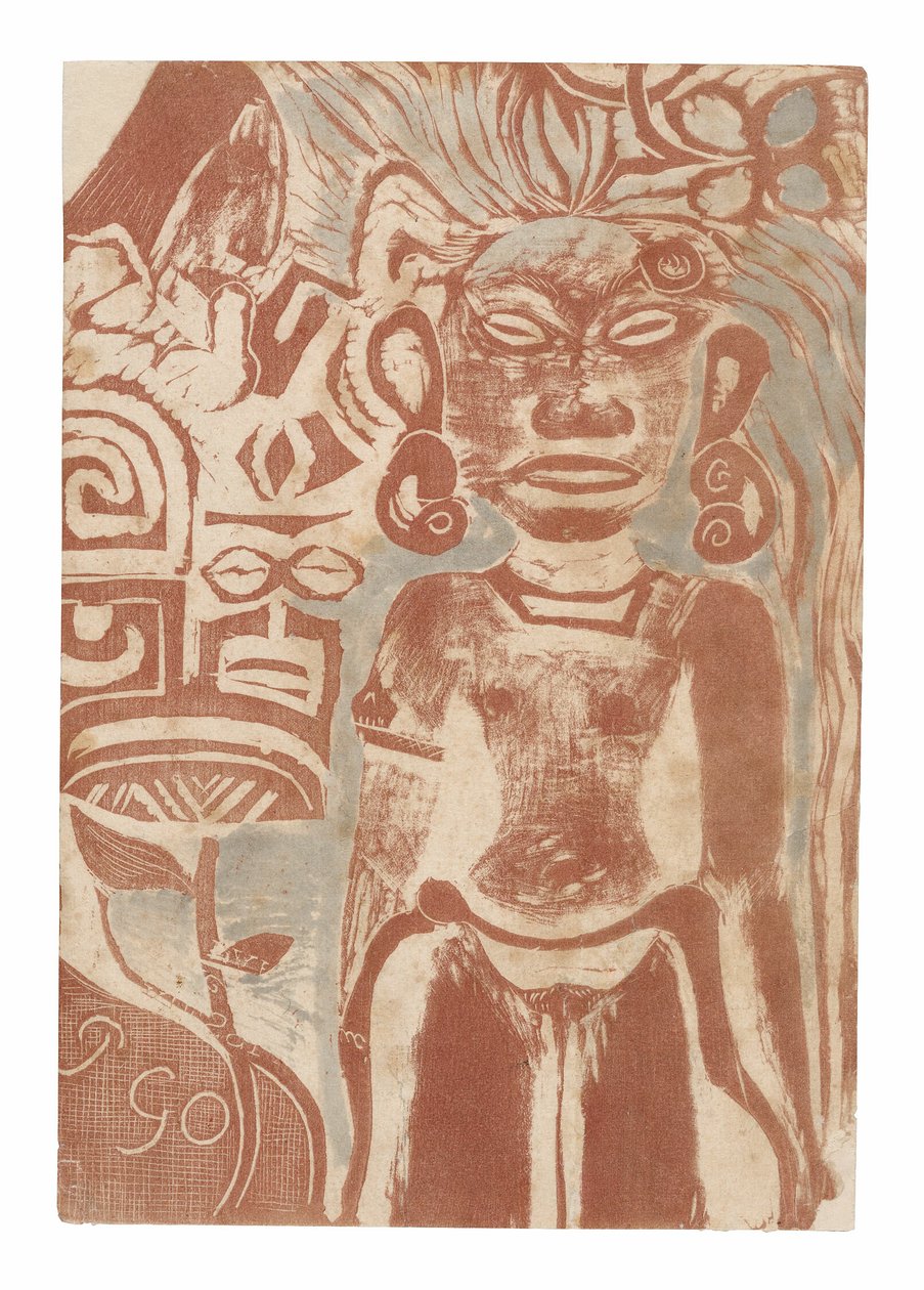 Tahitiansk idol - gudinden Hina af Paul Gauguin