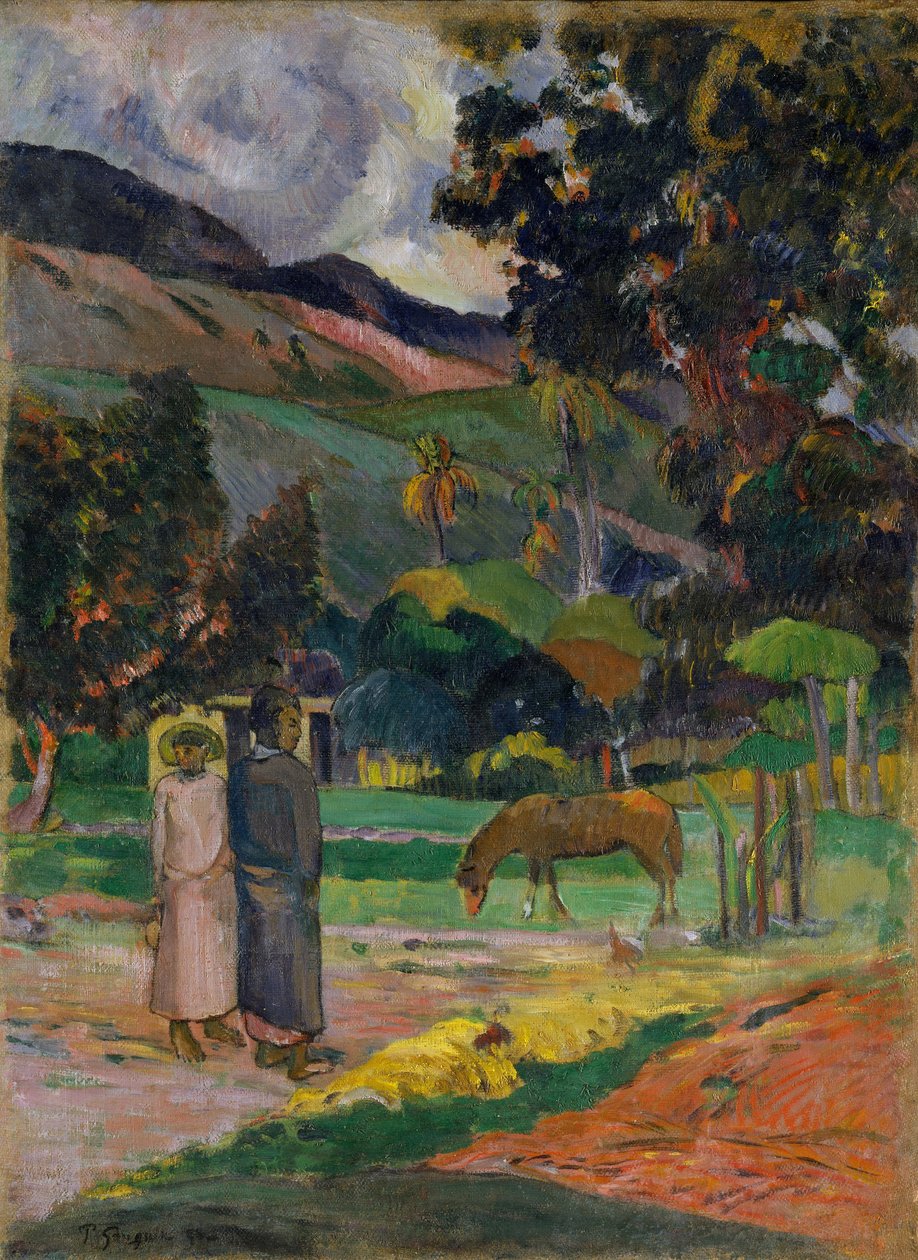 Tahitiansk landskab af Paul Gauguin